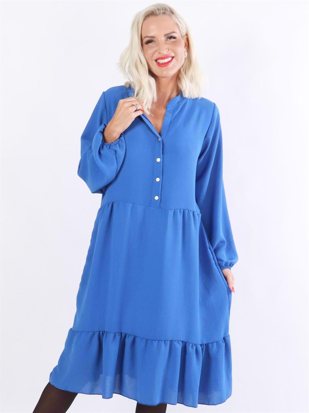 Nora - Enfärgad klänning med band